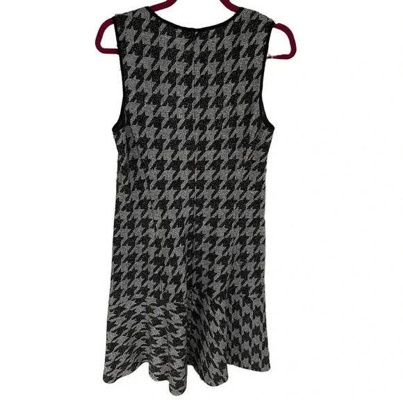 Theory Nikay Dress Black Gray Sleeveless Houndstooth Porter Check - Picture 6 of 8